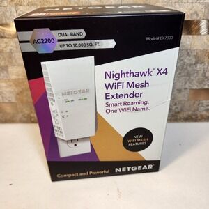 NETGEAR Nighthawk X4 AC2200 WiFi Mesh Extender EX7300 EX7300v2 White Dual Band